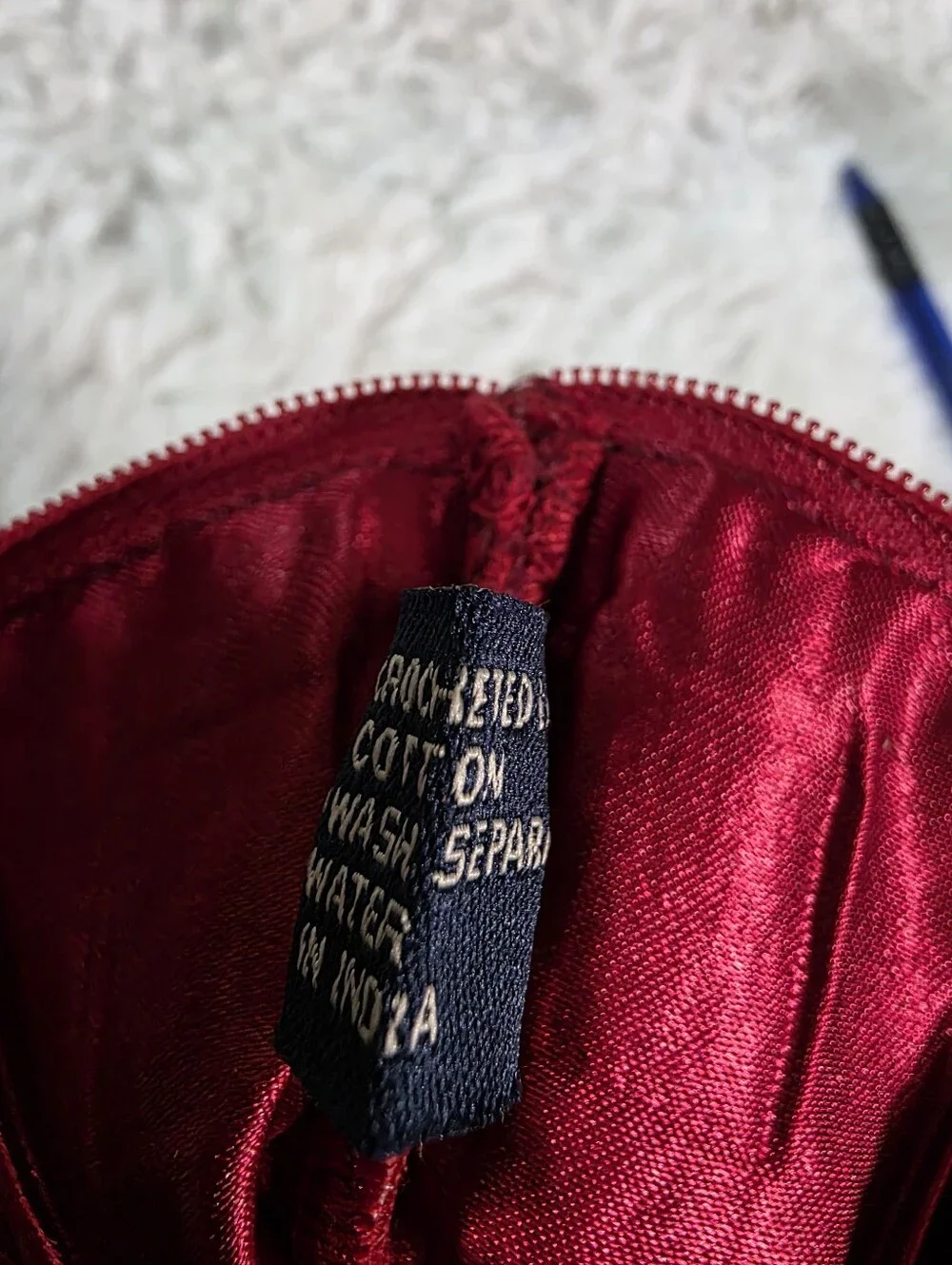 Eternal Thread Crochet Clutch/Makeup Bag in Burgundy/Red